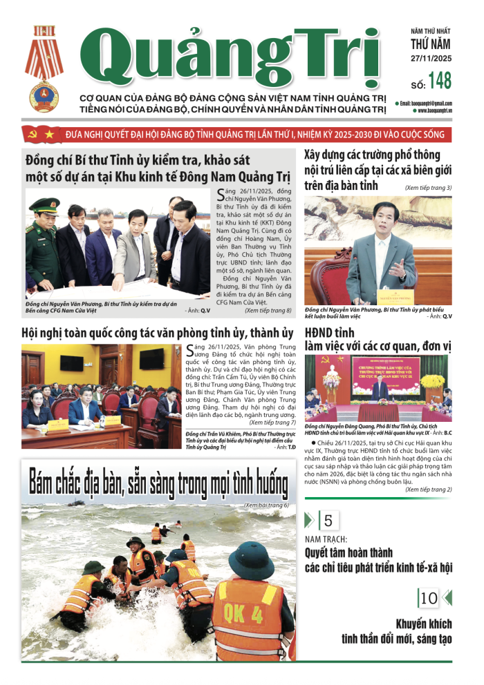 Báo Quảng Trị số 148 - Ngày 27-11-2025