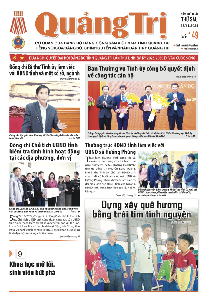 Báo Quảng Trị số 149 - Ngày 28-11-2025