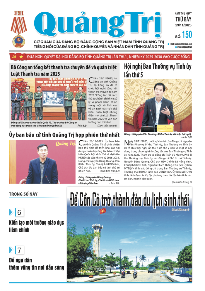 Báo Quảng Trị số 150 - Ngày 29-11-2025