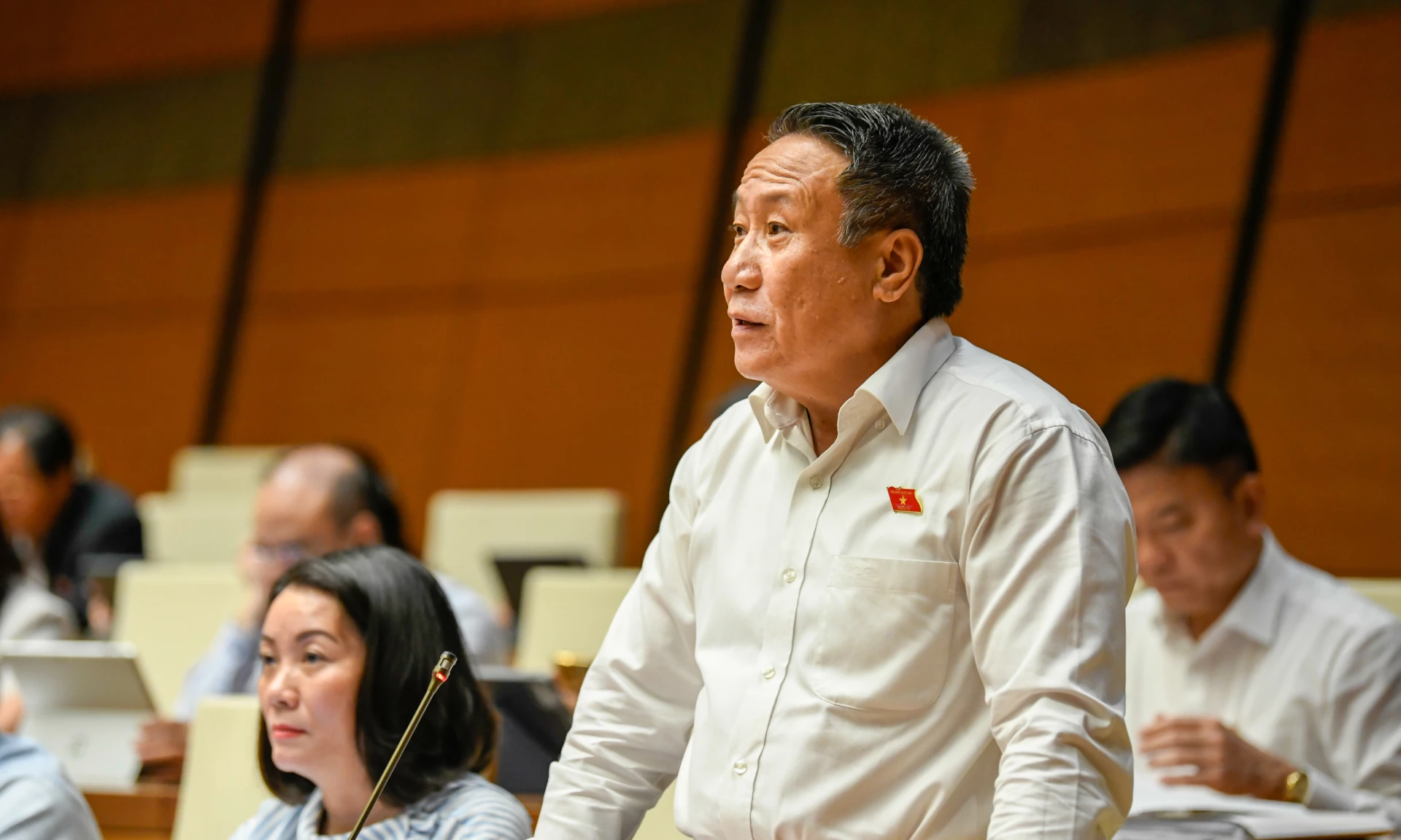 Đồng chí Hà Sỹ Đồng phát biểu tại hội trường - Ảnh T.T