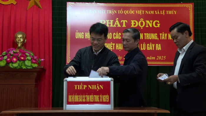 Xã Lệ Thủy: Phát động ủng hộ đồng bào các tỉnh miền Trung, Tây Nguyên