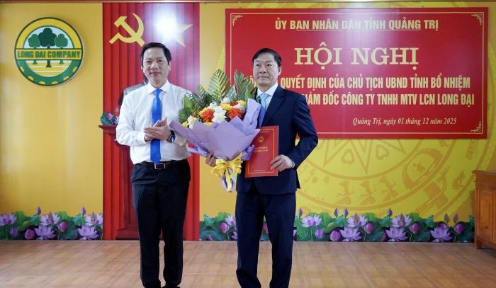 Công bố quyết định bổ nhiệm Chủ tịch kiêm Giám đốc Công ty TNHH MTV Lâm công nghiệp Long Đại