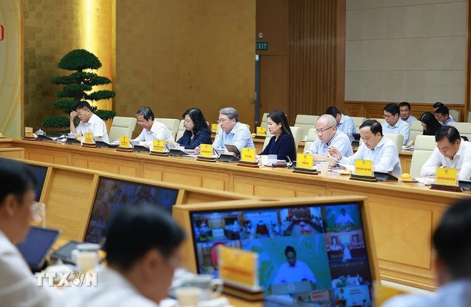 Các đại biểu tham dự Hội nghị về thúc đẩy đầu tư công năm 2025. (Ảnh: Dương Giang/TTXVN)