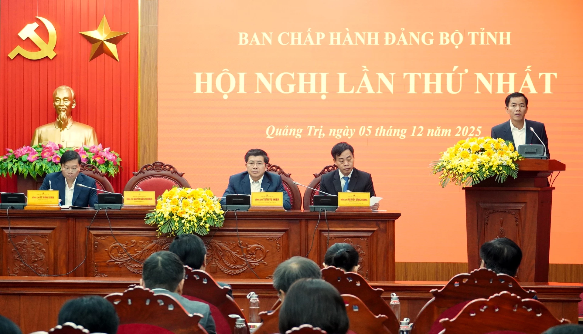 Đồng chí Bí thư Tỉnh ủy Nguyễn Văn Phương phát biểu khai mạc hội nghị - Ảnh: Q.V