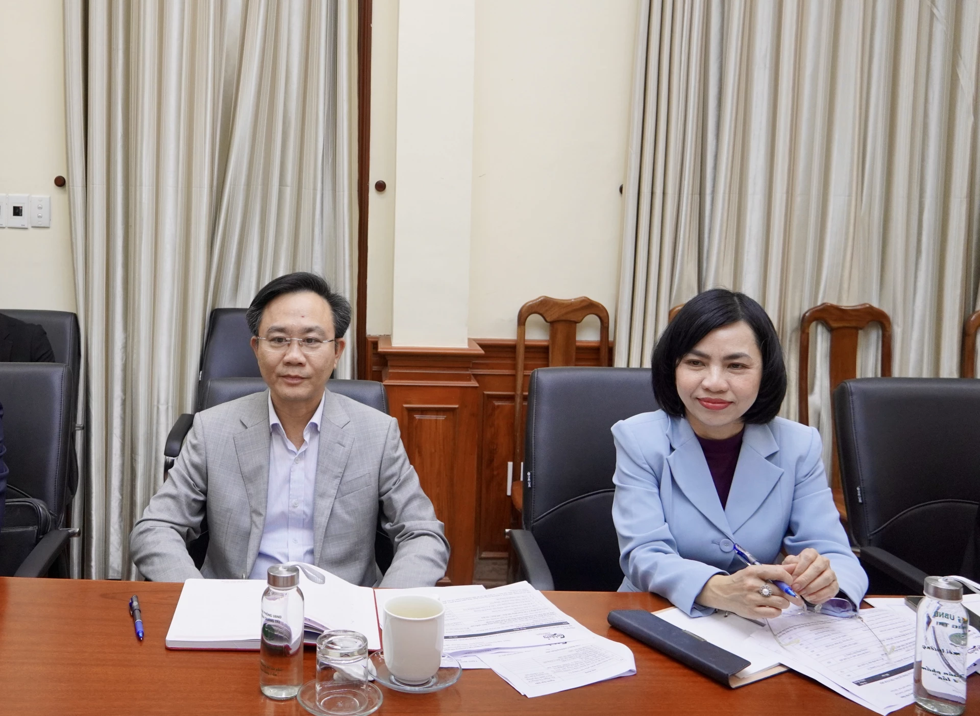 Đồng chí Hoàng Xuân Tân, Phó Chủ tịch UBND tỉnh chủ trì buổi làm việc - Ảnh: H.N