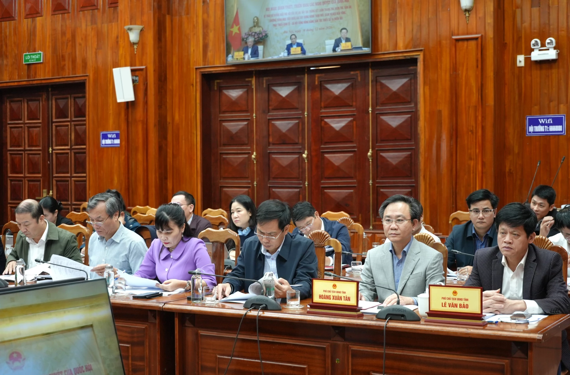 Các đại biểu dự hội nghị tại điểm cầu Quảng Trị - Ảnh: Trung Đức