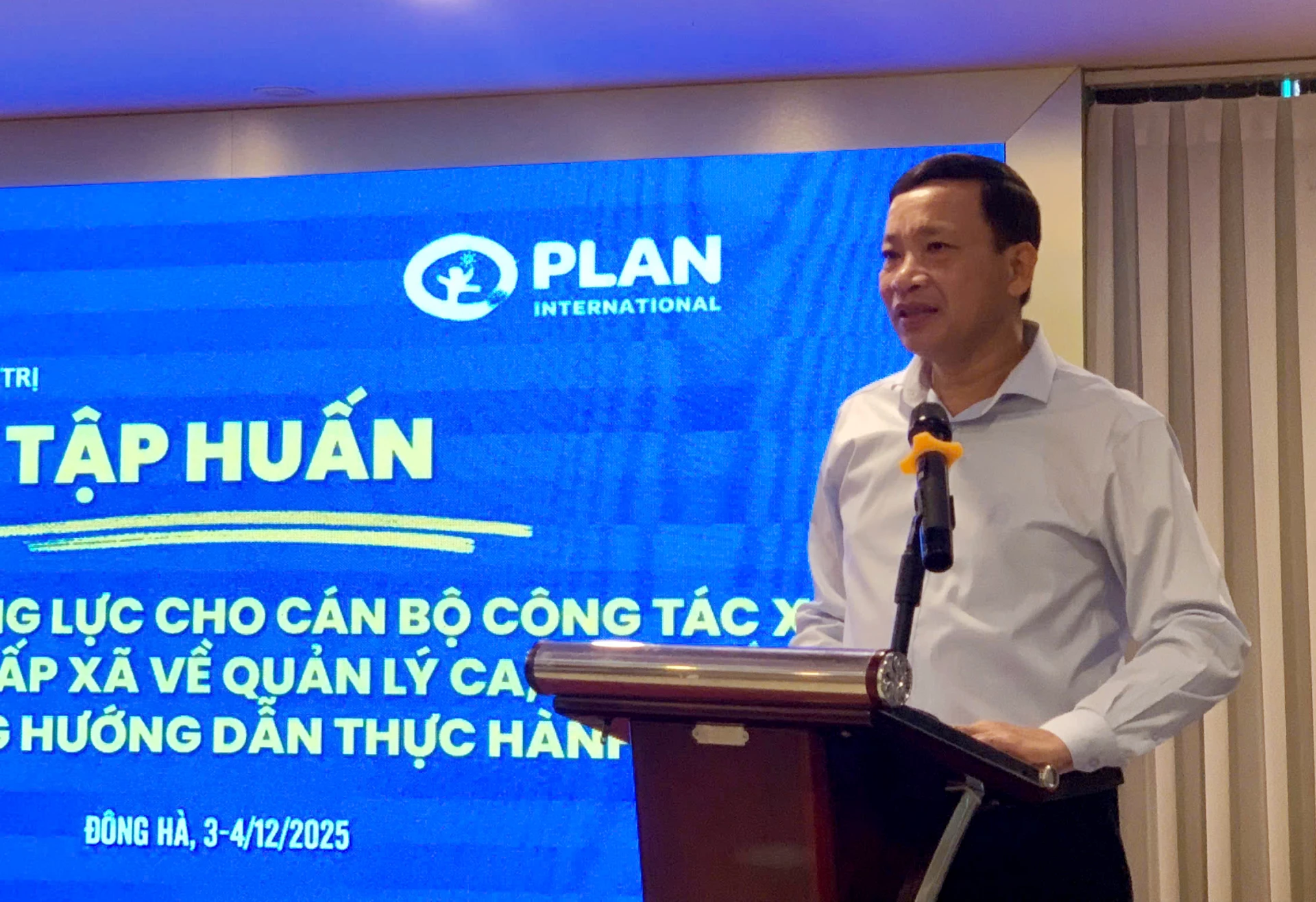 Đại diện lãnh đạo Sở Y tế phát biểu tại lớp tập huấn - Ảnh: L.O