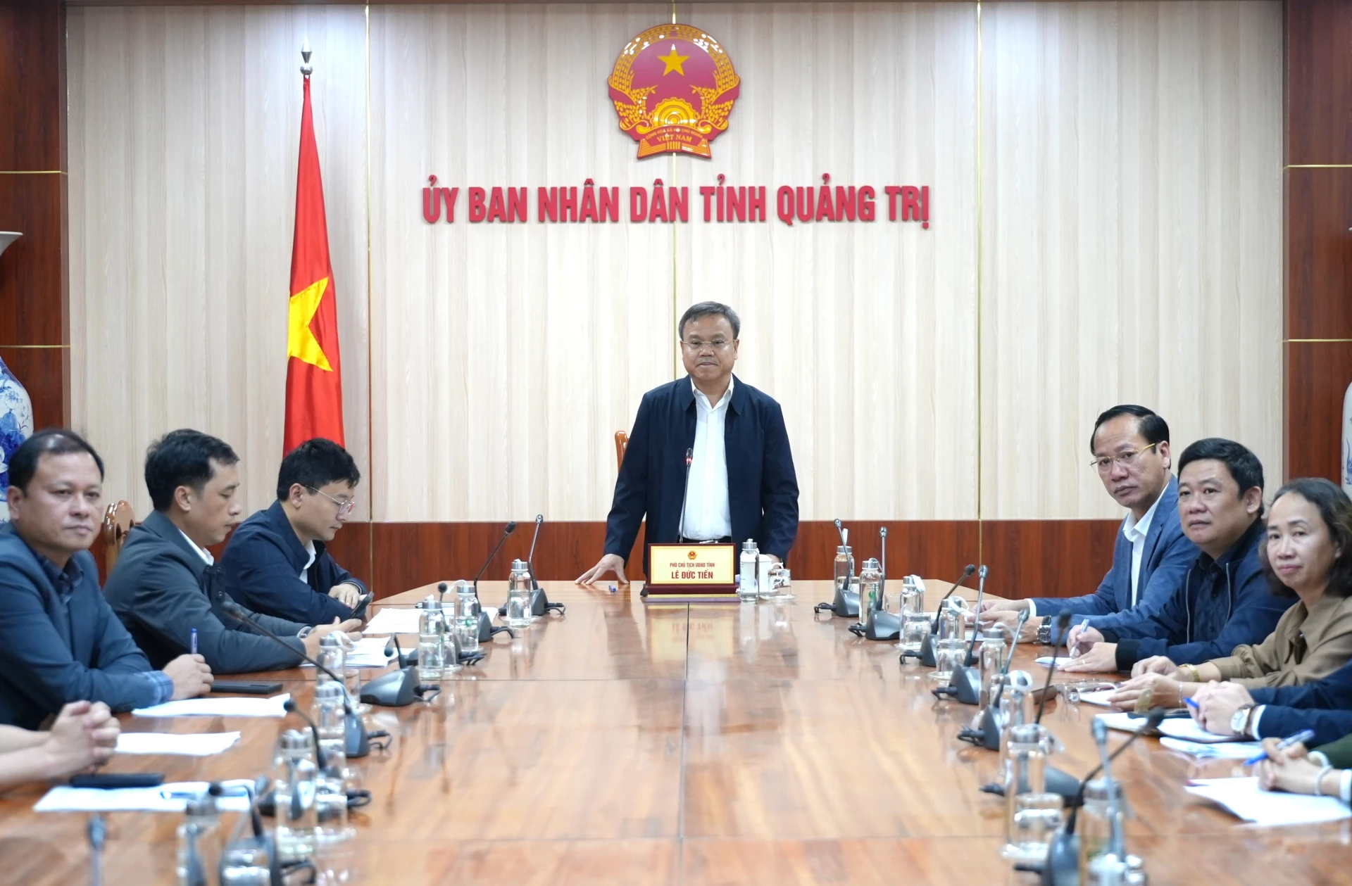 Quang cảnh cuộc họp tại điểm cầu tỉnh Quảng Trị - Ảnh: Trung Đức