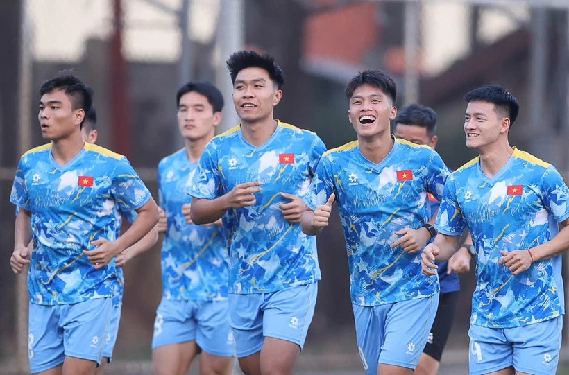 Đội tuyển U22 Việt Nam hướng đến mục tiêu thắng đậm ở trận ra quân SEA Games 33 gặp đối thủ Lào. (Ảnh: VFF)