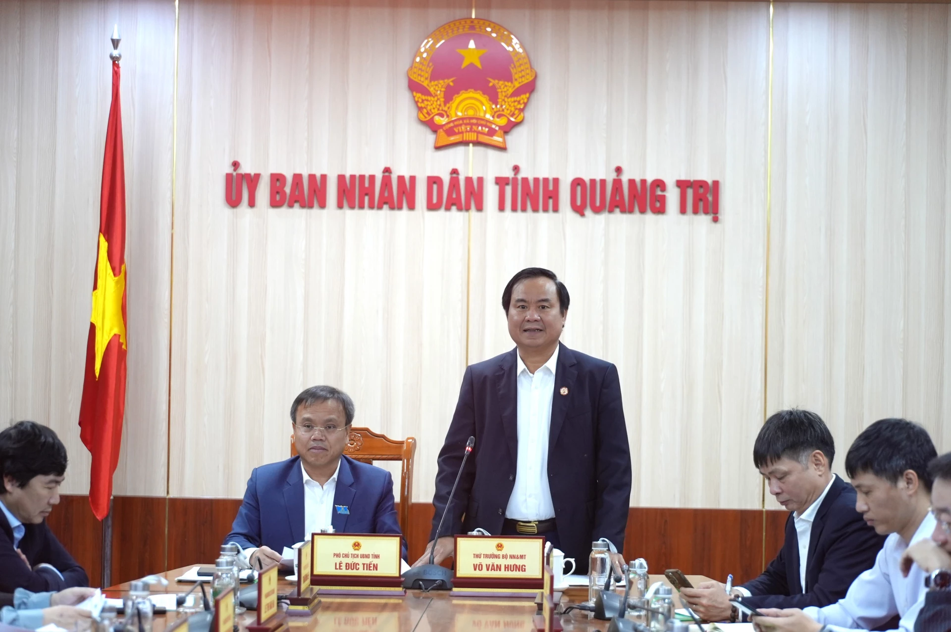 Đồng chí Võ Văn Hưng, Thứ trưởng Bộ Nông nghiệp và Môi trường kết luận buổi làm việc - Ảnh: Trung Đức
