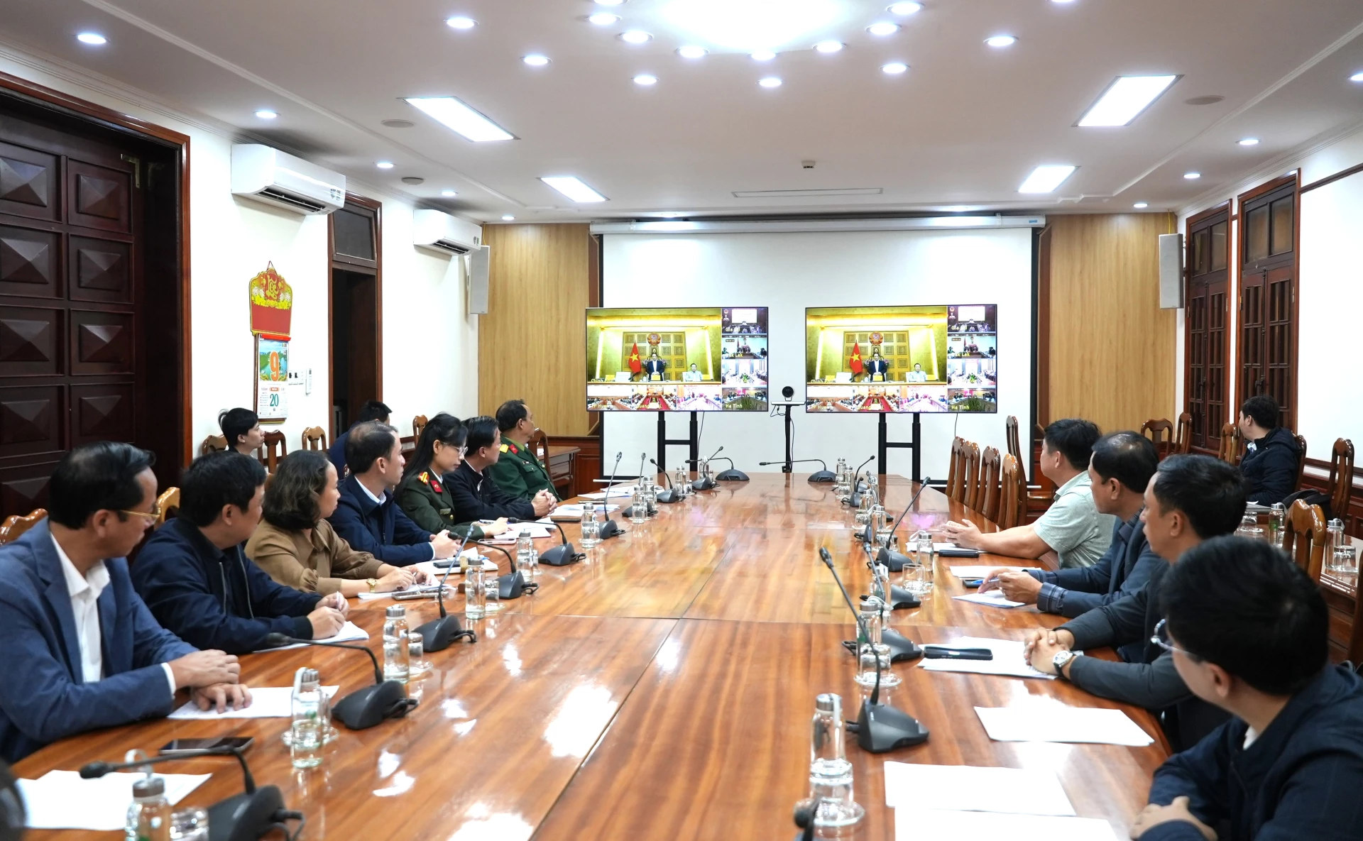 Quang cảnh cuộc họp tại điểm cầu tỉnh Quảng Trị - Ảnh: Trung Đức