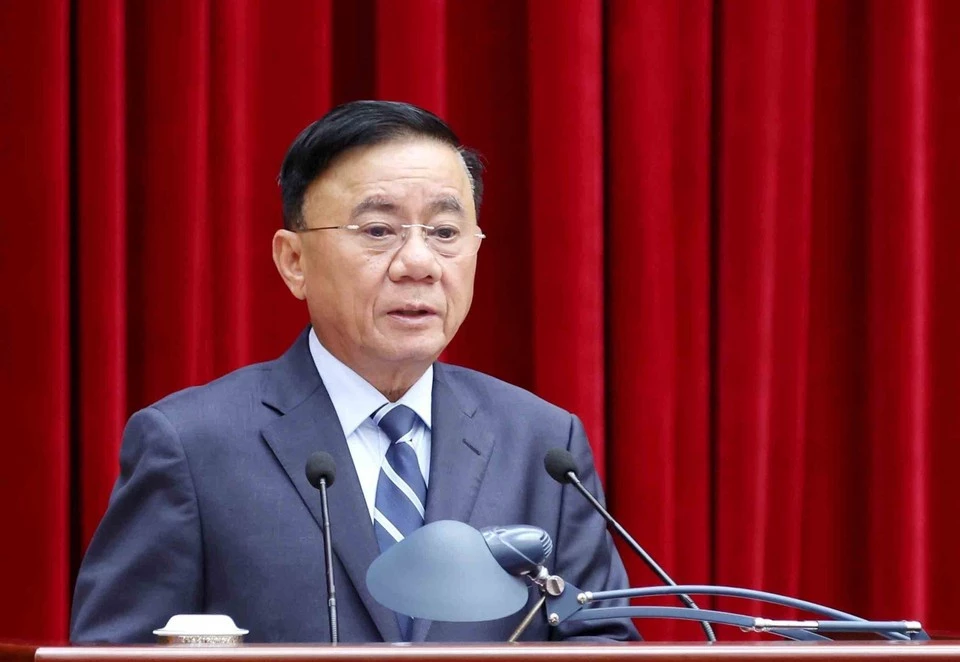 Đồng chí Trần Cẩm Tú, Ủy viên Bộ Chính trị, Thường trực Ban Bí thư phát biểu chỉ đạo tại hội nghị - Ảnh: Phương Hoa/TTXVN