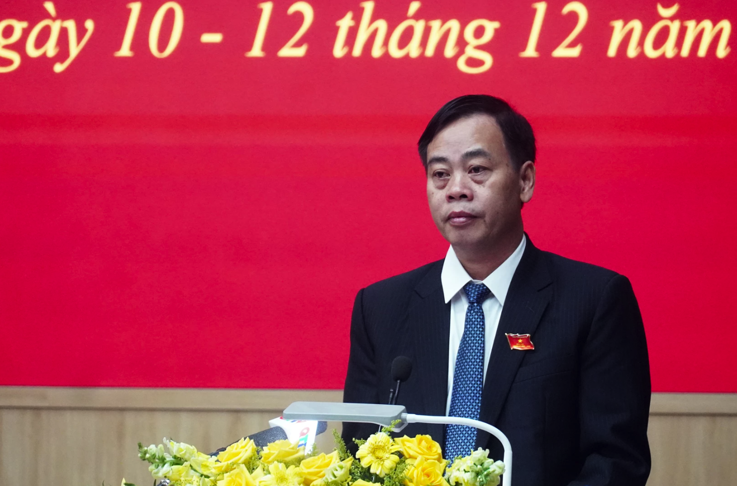 Đồng chí Nguyễn Đăng Quang, Phó Bí thư Tỉnh ủy, Chủ tịch HĐND tỉnh phát biểu khai mạc kỳ họp - Ảnh: N.M