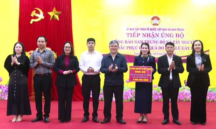 Xã Nam Trạch tiếp nhận ủng hộ người dân miền Trung-Tây Nguyên khắc phục hậu quả thiên tai