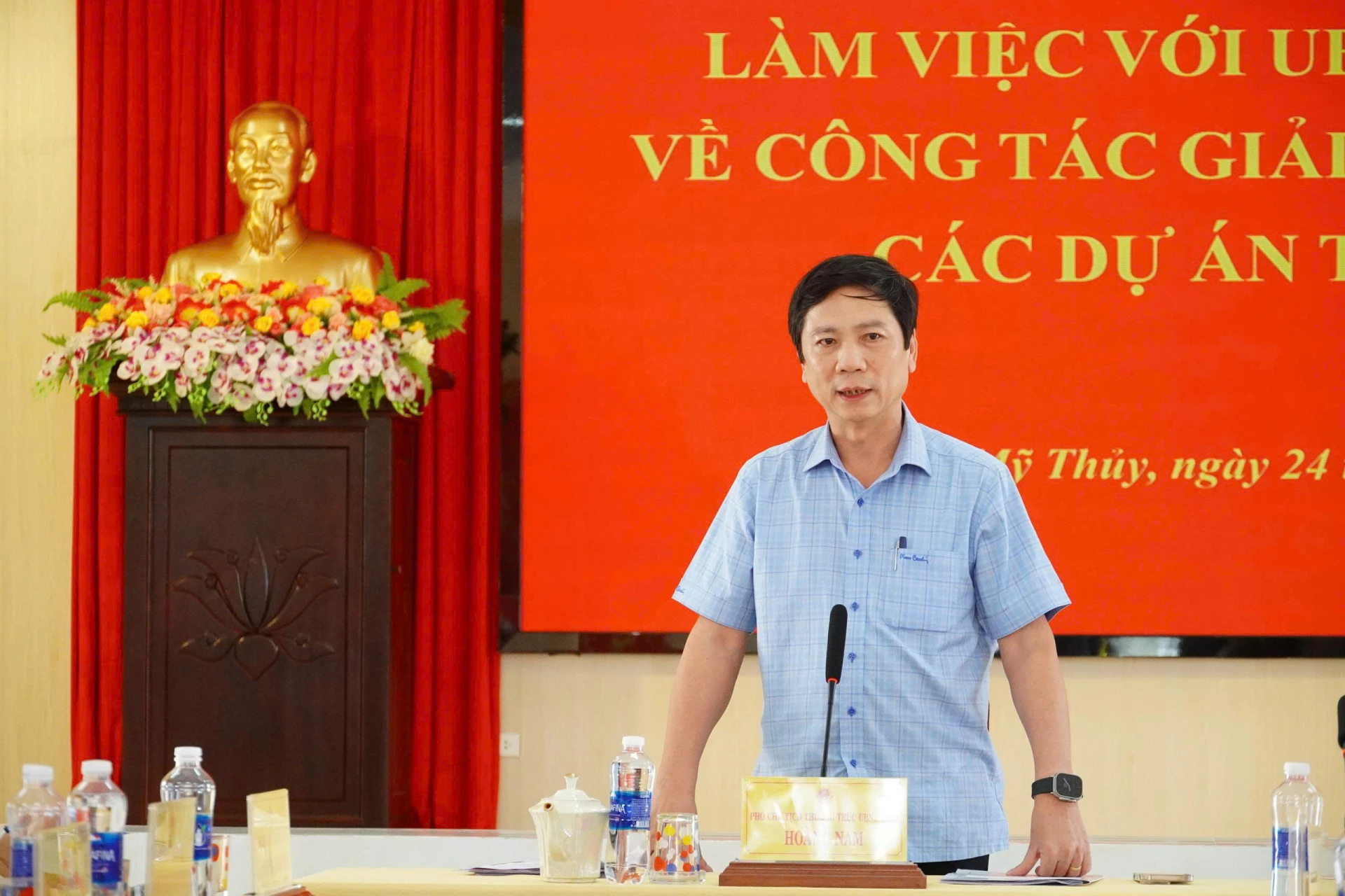 Phó Chủ tịch Thường trực UBND tỉnh Hoàng Nam kết luận buổi làm việc- Ảnh: Mai Linh