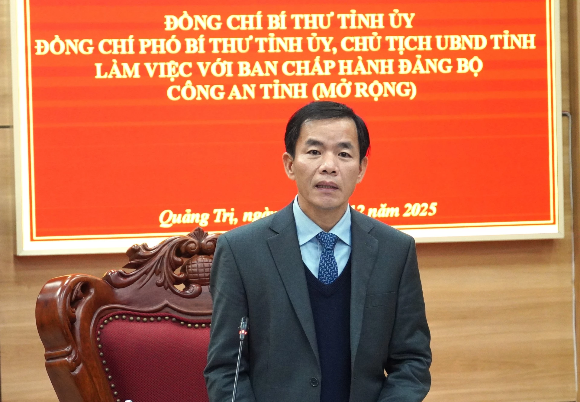 Đồng chí Nguyễn  Văn Phương, Bí thư Tỉnh ủy lưu ý một số nhiệm vụ trong thời gian tới - Ảnh: QV