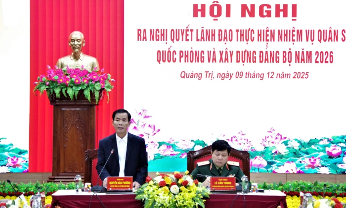 Đảng ủy Quân sự tỉnh ra Nghị quyết lãnh đạo thực hiện nhiệm vụ quân sự-quốc phòng và xây dựng Đảng bộ năm 2026
