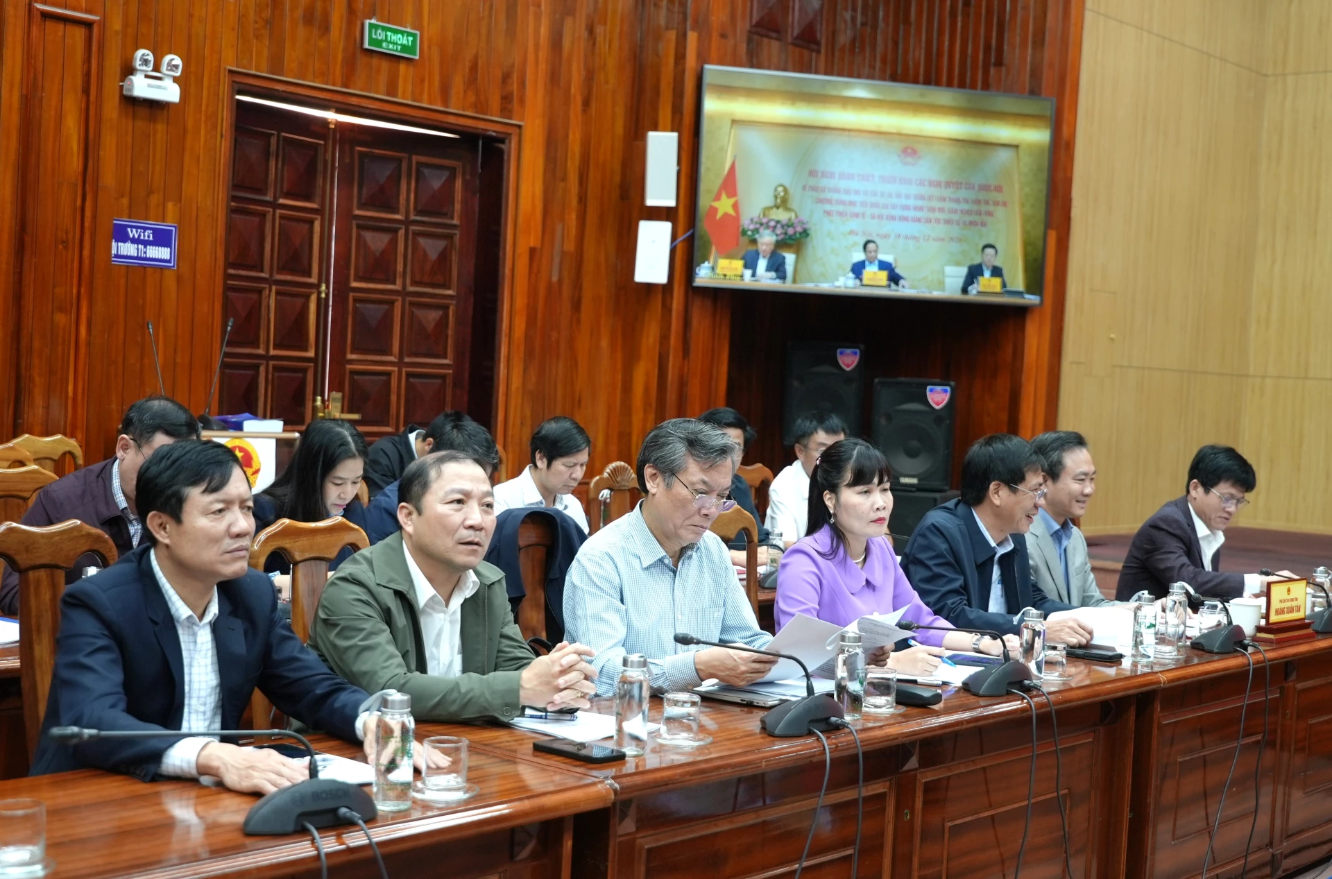 Các đại biểu dự hội nghị tại điểm cầu Quảng Trị - Ảnh: Trung Đức