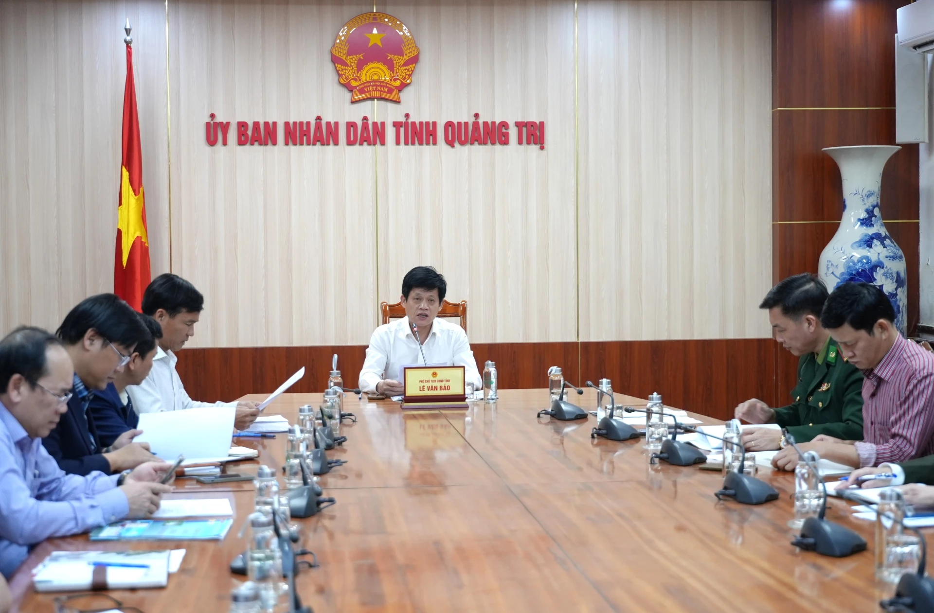 Quang cảnh cuộc họp tại điểm cầu Quảng Trị - Ảnh: Trung Đức