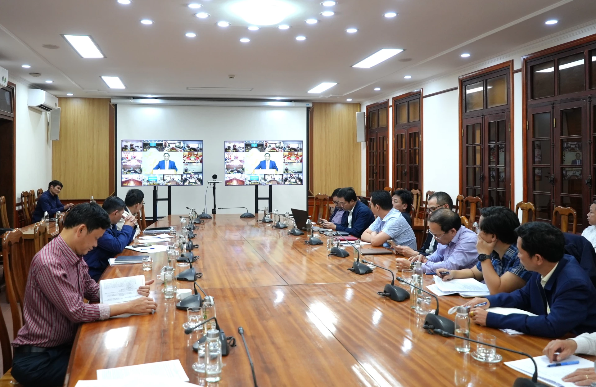 Quang cảnh cuộc họp tại điểm cầu Quảng Trị - Ảnh: Trung Đức