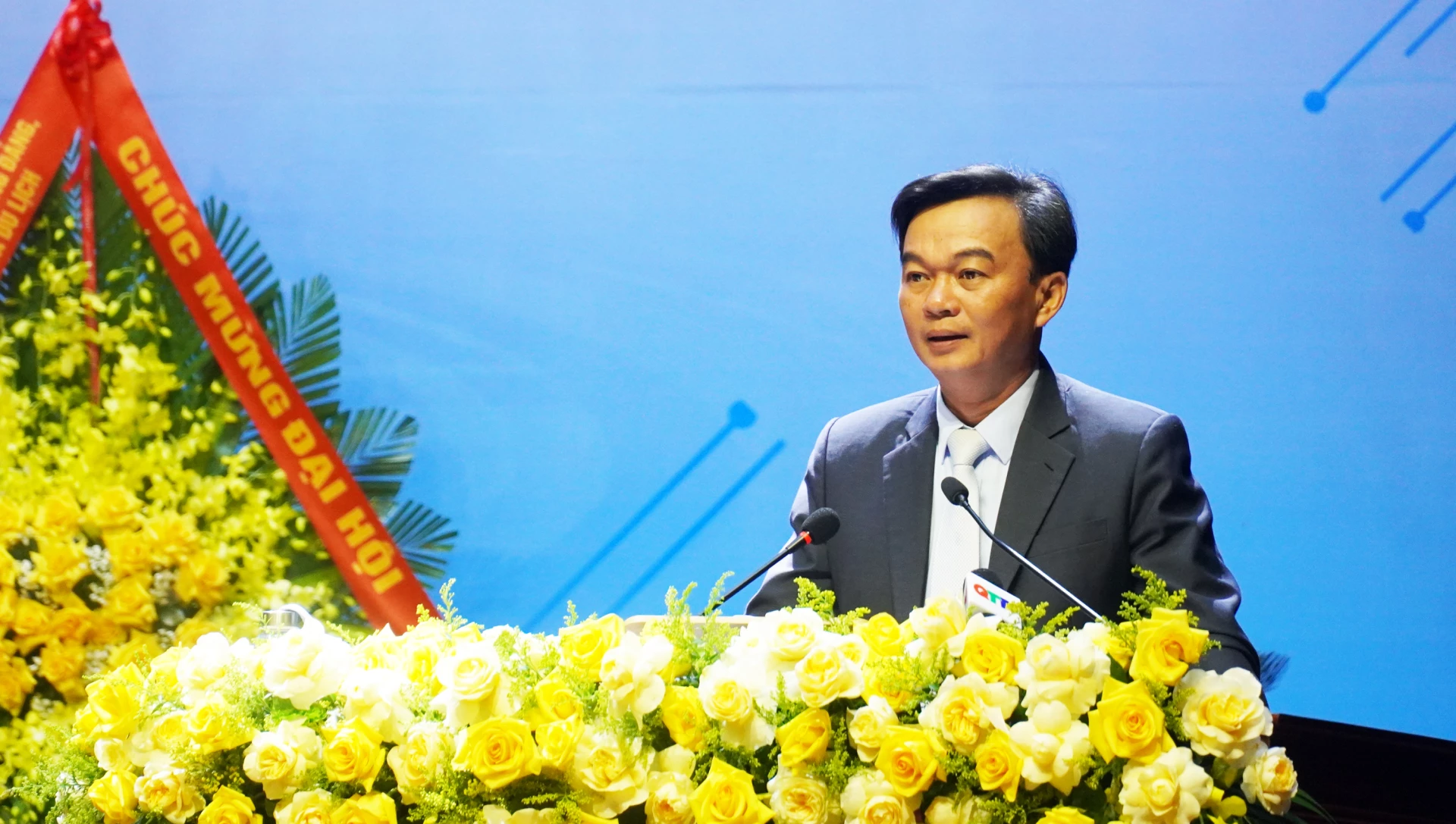 Đồng chí Nguyễn Chiến Thắng, Phó Bí thư Tỉnh ủy, Chủ tịch Ủy ban MTTQVN tỉnh phát biểu chỉ đạo tại Đại hội - Ảnh: N.M