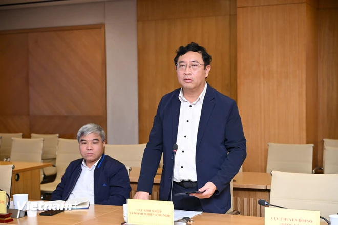 Ông Phạm Hồng Quất - Cục trưởng Cục Khởi nghiệp và Doanh nghiệp công nghệ đã chia sẻ về những điểm mới tại Techfest Việt Nam năm 2025. (Ảnh: Minh Sơn/Vietnam+)