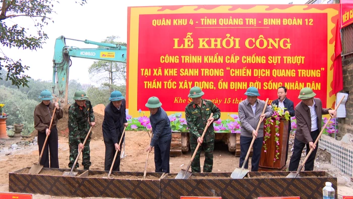 Khởi công công trình chống sạt lở tại xã Khe Sanh