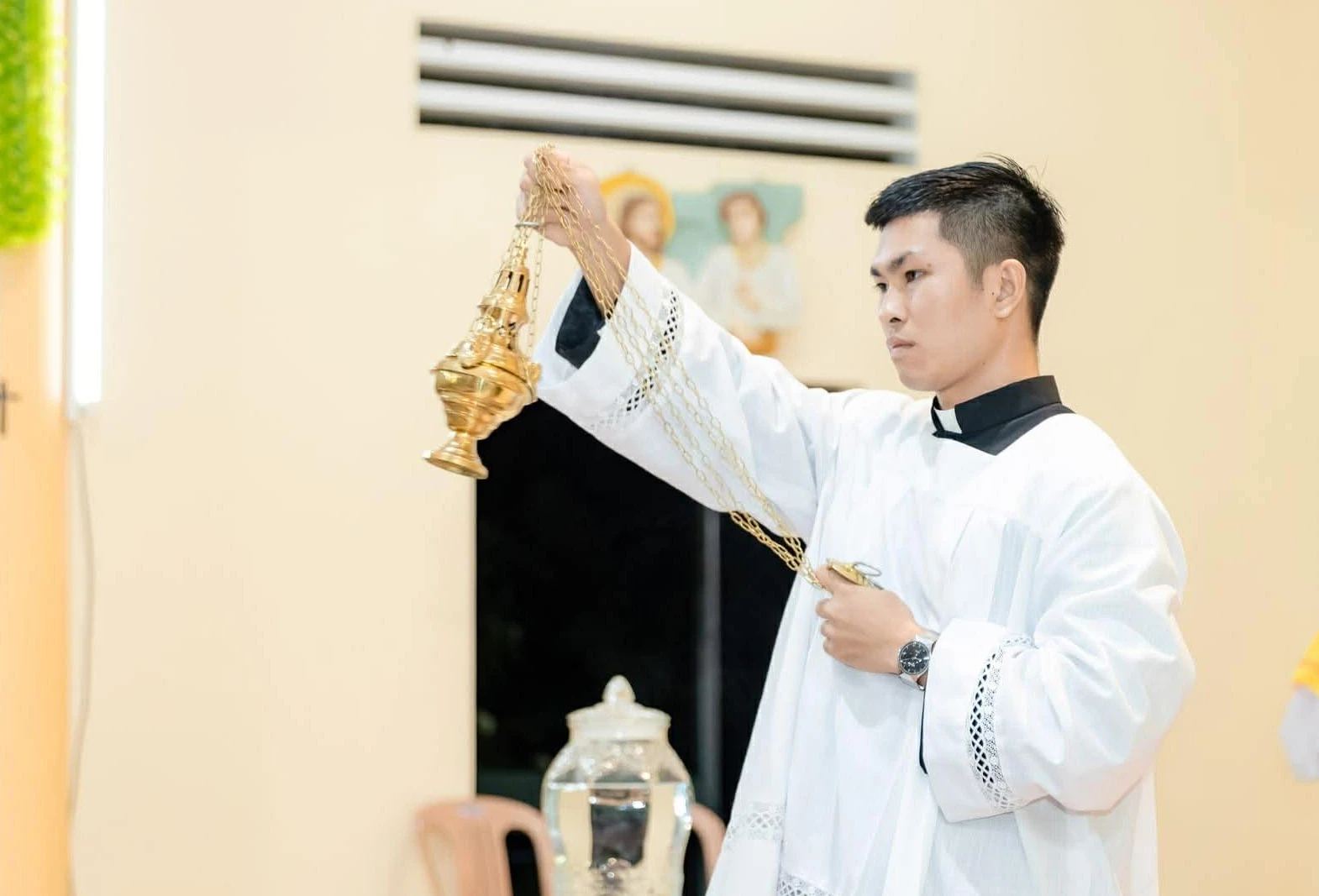 Anh Simon Trần Mạnh Hùng mong muốn HĐND tỉnh khóa VIII quan tâm đến đời sống của Nhân dân, trong đó có cộng đồng Công giáo - Ảnh: T.P