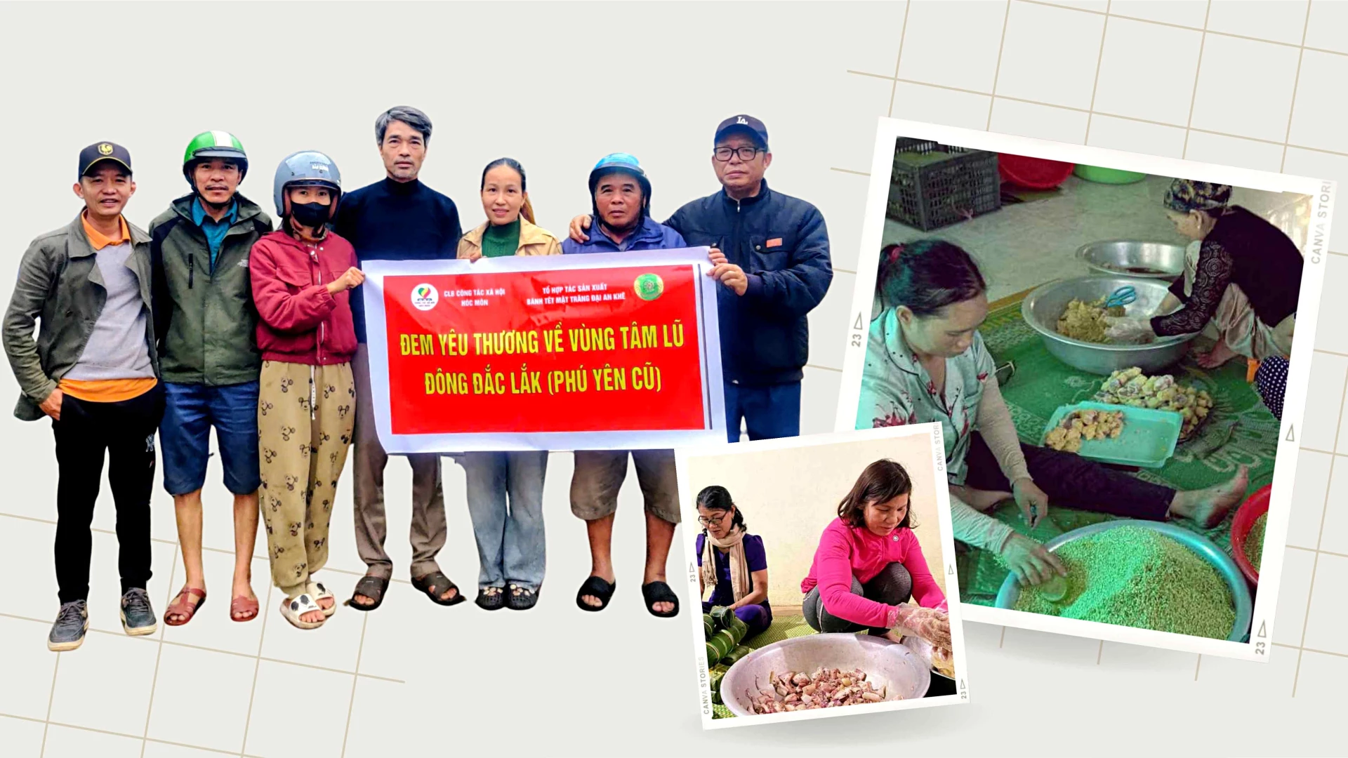 Người dân thôn Đại An Khê làm việc thiện từ những chiếc bánh quê nhà - Ảnh: Q.H