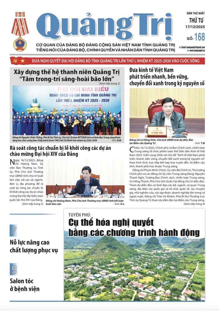 Báo Quảng Trị số 168 - Ngày 17-12-2025