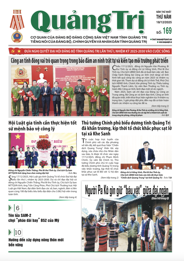 Báo Quảng Trị số 169 - Ngày 18-12-2025