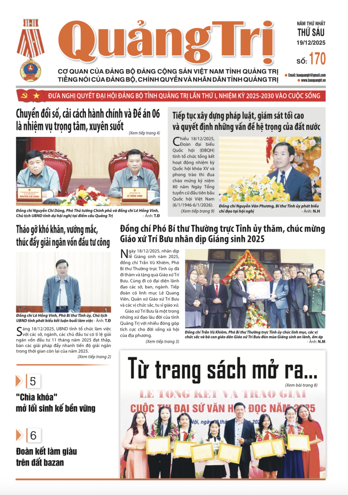 Báo Quảng Trị số 170 - Ngày 19-12-2025