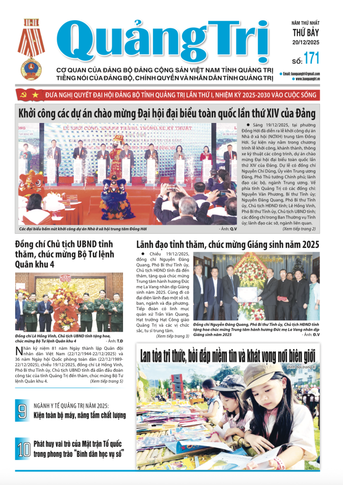 Báo Quảng Trị số 171 - Ngày 20-12-2025