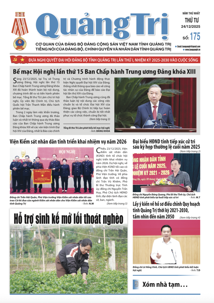 Báo Quảng Trị số 175 - Ngày 24-12-2025