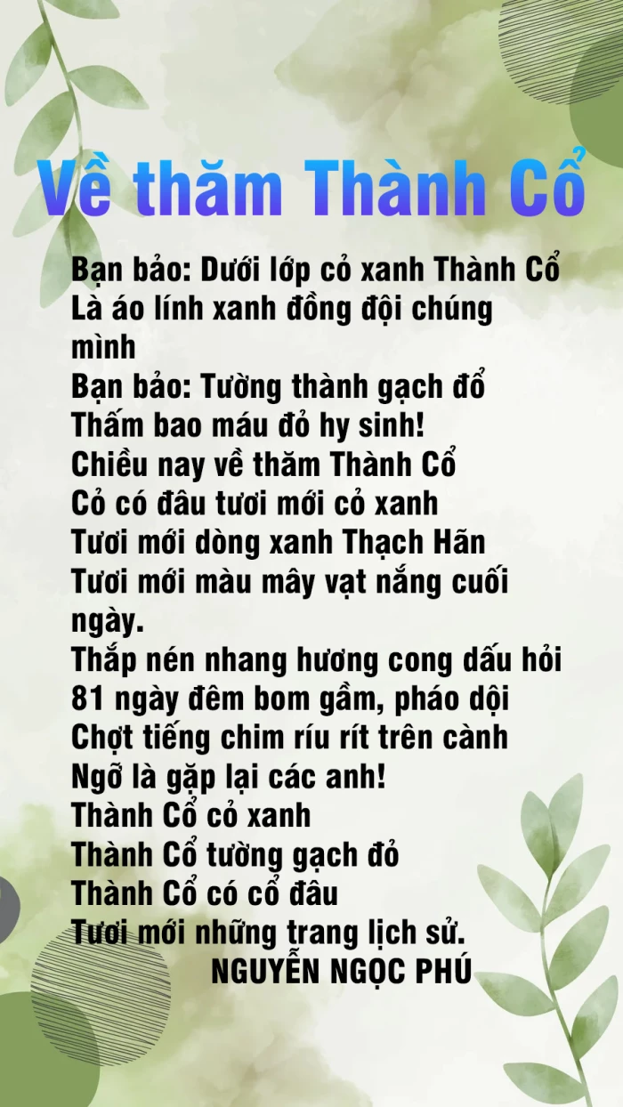 Về thăm Thành Cổ