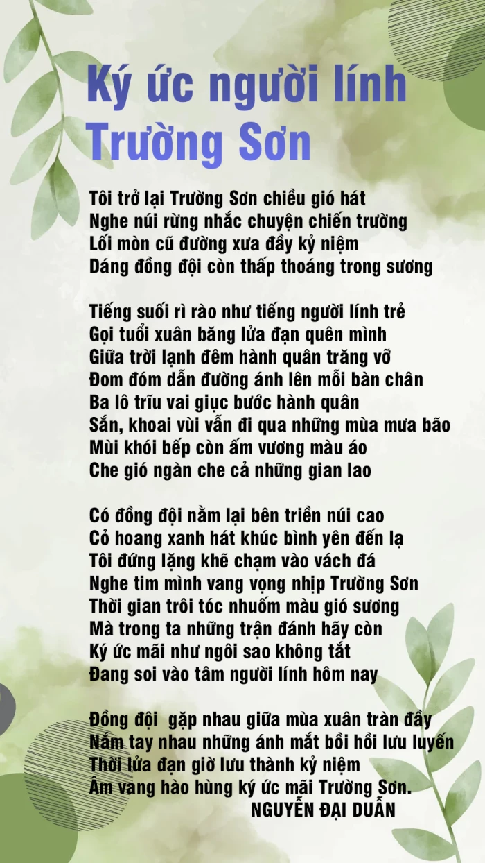 Ký ức người lính Trường Sơn