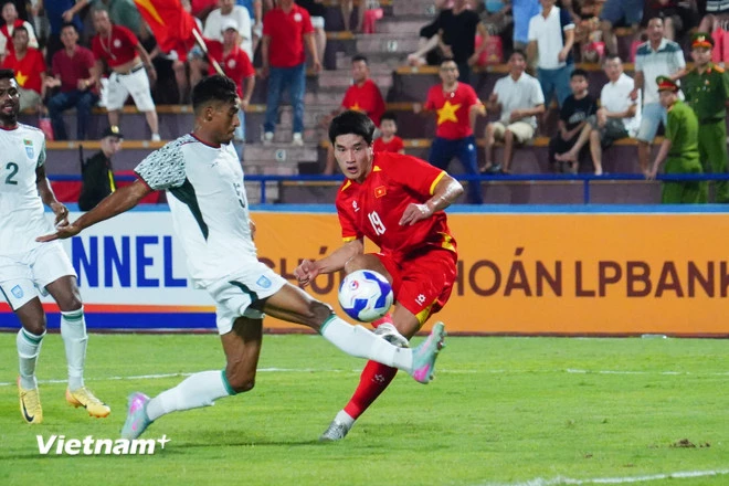 Khả năng ghi bàn của các tiền đạo U22 Việt Nam còn khá hạn chế. (Ảnh: Việt Anh/Vietnam+)