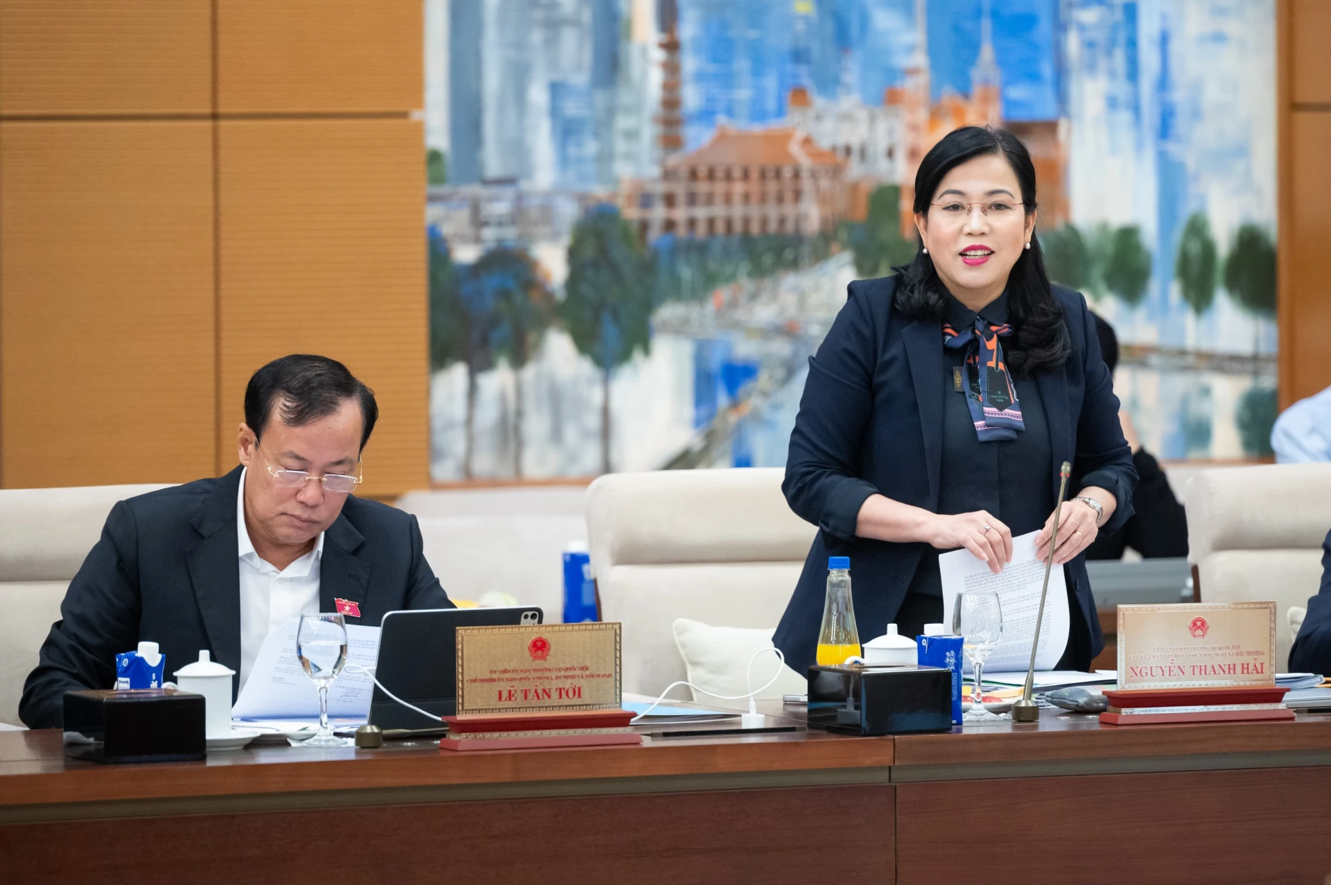 Chủ nhiệm Ủy ban Khoa học, Công nghệ và Môi trường Nguyễn Thanh Hải phát biểu.