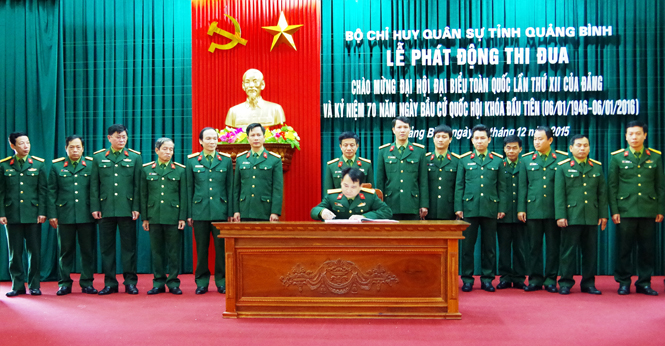 Bộ Chỉ huy Quân sự tỉnh: Phát động tháng thi đua cao điểm chào mừng Đại hội Đảng toàn quốc lần thứ XII