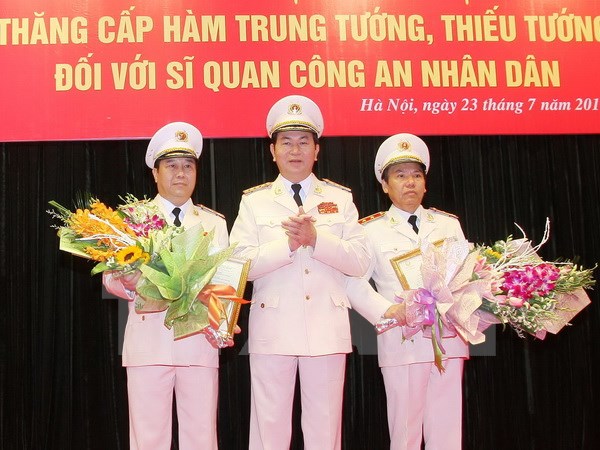 Trao Quyết định thăng cấp bậc hàm cấp Tướng Công an nhân dân