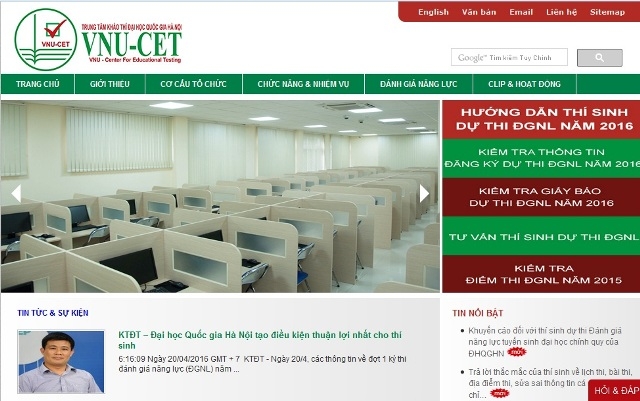 Khuyến cáo đối với thí sinh dự thi đánh giá năng lực của ĐHQGHN