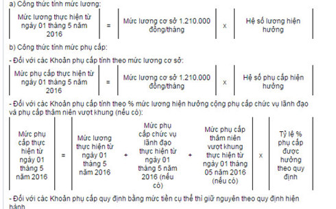 Cách tính mức lương, phụ cấp và hoạt động phí theo lương mới