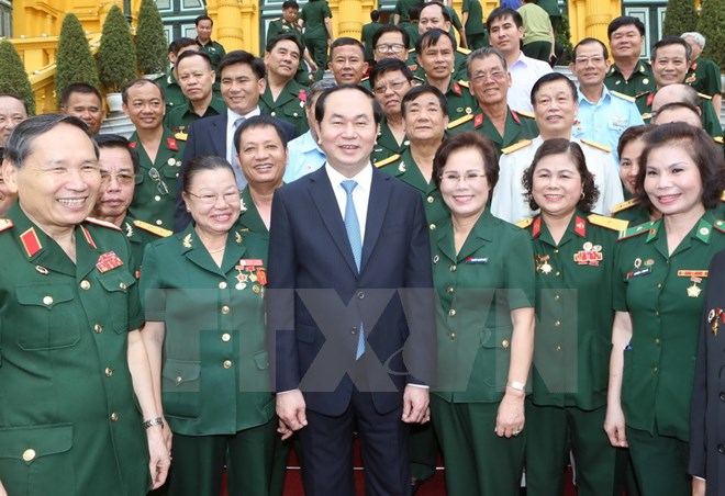Chủ tịch nước gặp mặt các đại biểu doanh nhân cựu chiến binh