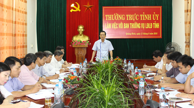 Đồng chí Phó Bí thư Thường trực Tỉnh ủy làm việc với Ban Thường vụ LĐLĐ tỉnh