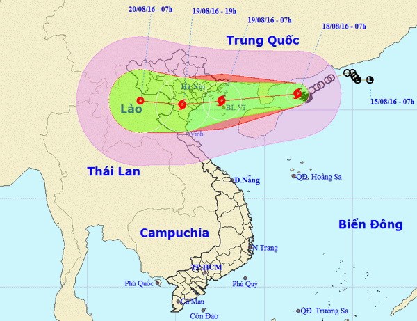 Sáng 19-8, từ Quảng Ninh-Thanh Hóa có gió giật cấp 12-14