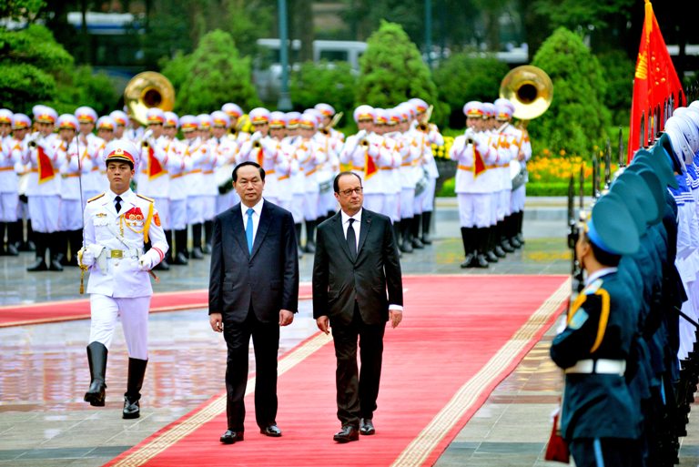 Chủ tịch nước Trần Đại Quang hội đàm với Tổng thống Pháp François Hollande