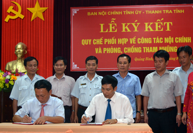 Ký kết quy chế phối hợp công tác Nội chính và phòng, chống tham nhũng