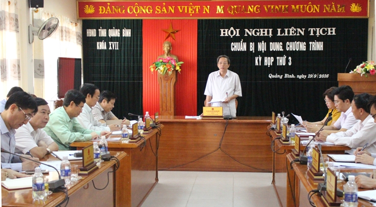 Hội nghị liên tịch chuẩn bị nội dung chương trình kỳ họp thứ 3, HĐND tỉnh khóa XVII