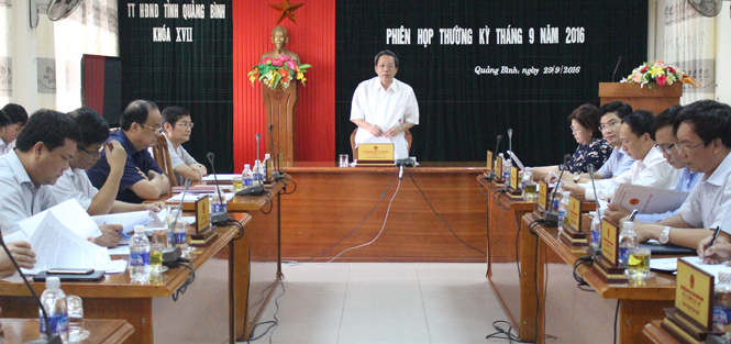 Thường trực HĐND tỉnh họp phiên thường kỳ tháng 9-2016