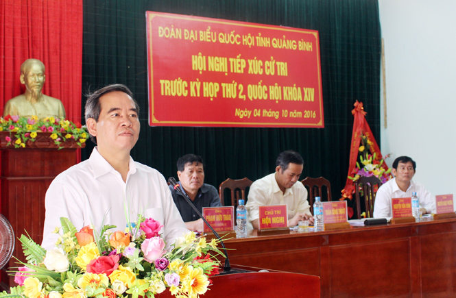 Đoàn đại biểu Quốc hội tỉnh tiếp xúc cử tri huyện Quảng Ninh và Lệ Thủy